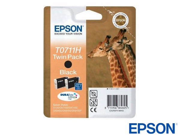 Genuine Epson T07114H10 / T0711H Twin Black Dura Brite to fit Inkjet Ink Cartridges Printer 