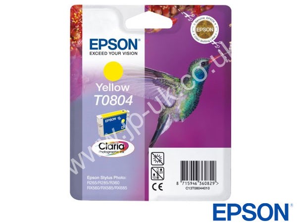Genuine Epson T08044010 / T0804 Yellow Ink to fit Inkjet Stylus Photo Printer 