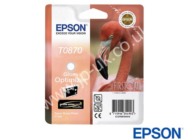 Genuine Epson T08704010 / T0870 Gloss Optimiser Ink Twin-Pack to fit Stylus Photo Ink Cartridges Printer 