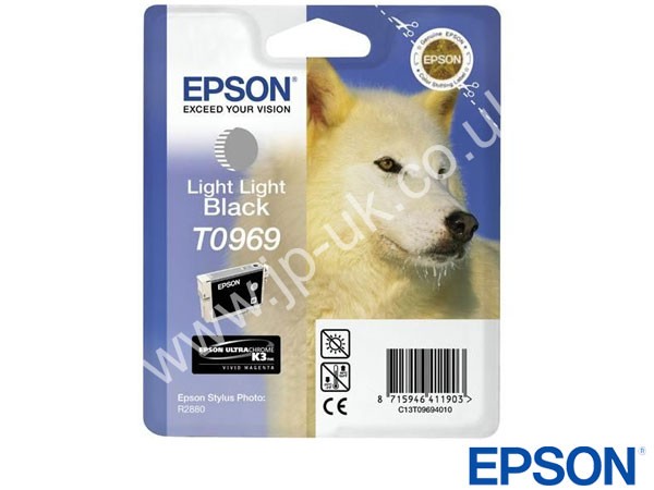 Genuine Epson T09694010 / T0969 Light Light Black Ink to fit Stylus Photo R2880 Printer 