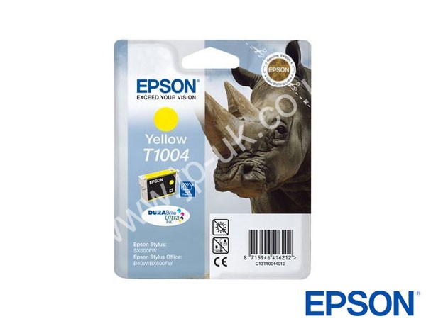 Genuine Epson T10044010 / T1004 Yellow Dura Brite to fit Inkjet B40W Business Printer 