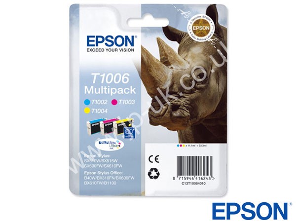 Genuine Epson T10064010 CMY Dura Brite Ink  Multipack to fit Inkjet B1100 Printer 