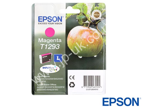 Genuine Epson T12934010 / T1293 Hi-Cap Magenta Ink to fit Inkjet SX535WD Printer 