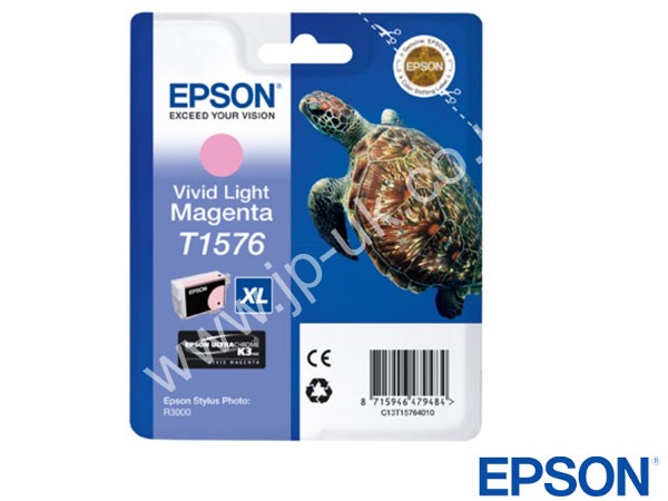 Genuine Epson T15764010 / T1576 Vivid Light Magenta Ink to fit Inkjet Stylus Photo Printer 