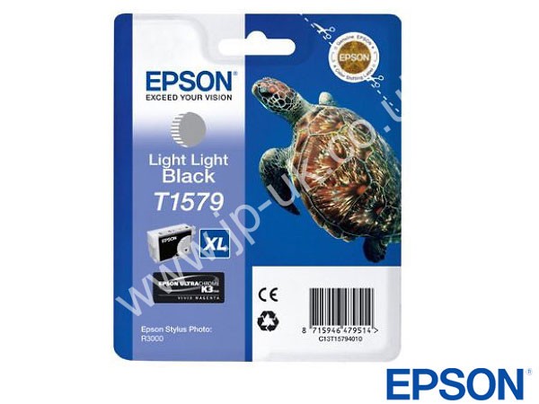 Genuine Epson T15794010 / T1579 Light Light Black Ink to fit Inkjet R3000 Printer 