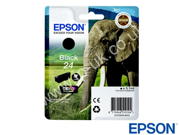 Genuine Epson T24214010 / T2421 Black Ink to fit Expression Photo XP-750 Printer 