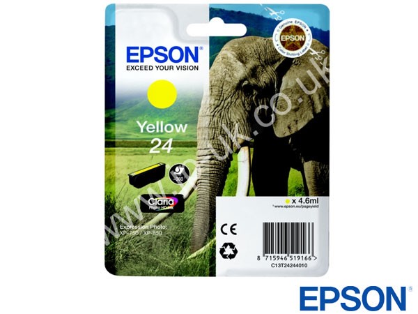 Genuine Epson T24244010 / T2424 Yellow Ink to fit Expression Photo Expression Photo Printer 