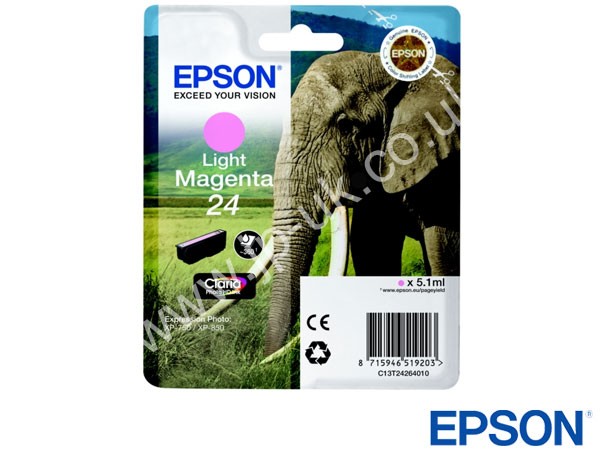 Genuine Epson T24264010 / T2426 Light Magenta Ink to fit Expression Photo XP-750 Printer 