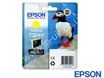 Genuine Epson C13T32444010 / T3244 Yellow Ink to fit Inkjet Epson Printer 