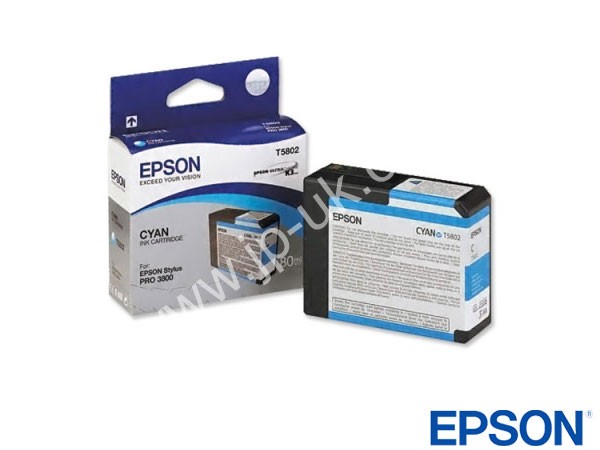 Genuine Epson T580200 / T5802 Cyan Ink to fit Stylus Pro 3880 Printer 
