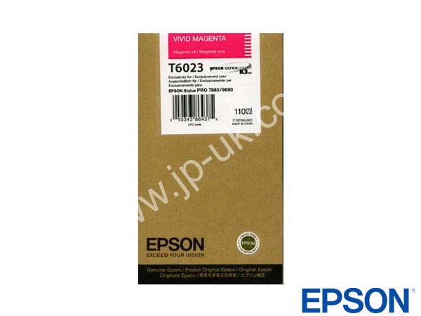 Genuine Epson T602300 / T6023 Vivid Magenta K3 Ink to fit Stylus Pro 9880 Printer 