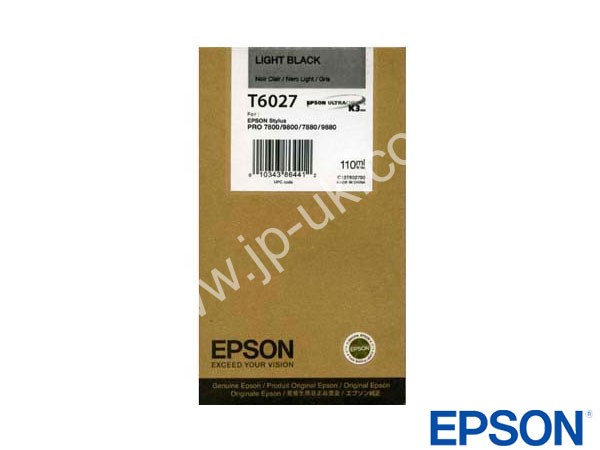 Genuine Epson T602700 / T6027 Light BlackK3 Ink to fit Stylus Pro 7880 Printer 
