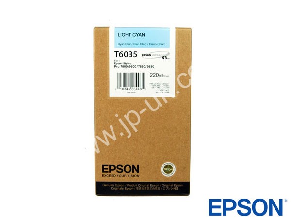 Genuine Epson T603500 / T6035 Hi-Cap Light Cyan Ink to fit Stylus Pro 9880 Printer 