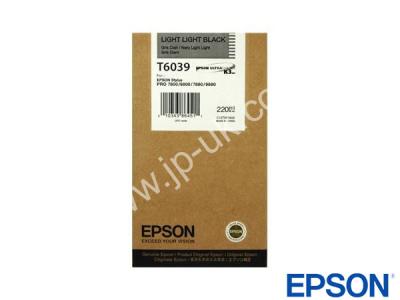 Genuine Epson T603900 / T6039 Hi-Cap Light Light Black Ink to fit Stylus Pro Epson Printer 