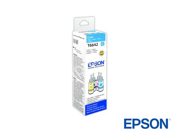 Genuine Epson T664240 / T6642 Cyan ink bottle to fit EcoTank L355 Printer 