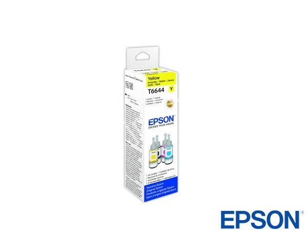 Genuine Epson T664440 / T6644 Yellow ink bottle to fit EcoTank EcoColor Printer 