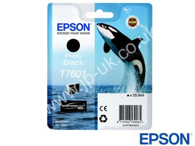 Genuine Epson T76014010 / T7601 Photo Black Ink to fit SureColor Epson Printer 