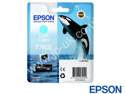 Genuine Epson T76054010 / T7605 Light Cyan Ink to fit SureColor Epson Printer 