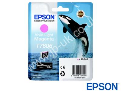 Genuine Epson T76064010 / T7606 Vivid Light Magenta Ink to fit SureColor Epson Printer 