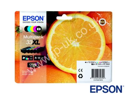 Genuine Epson C13T33574010 / 33XL High Capacity BK/Y/C/M/PBK Multi Pack Ink to fit Inkjet Epson Printer 