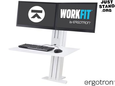 Ergotron 33-407-062 WorkFit-SR Dual Height-Adjustable Workstation - White