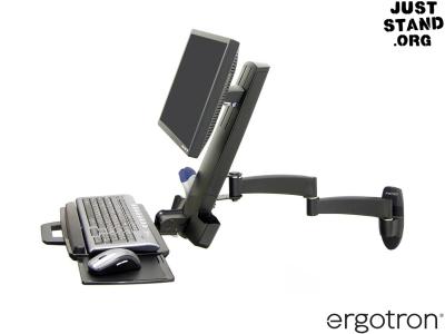 Ergotron 45-230-200 200 Series Combo Wall Arm Workstation - Black
