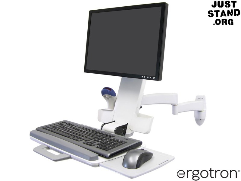 Ergotron 45-230-216 200 Series Combo Wall Arm Workstation - White