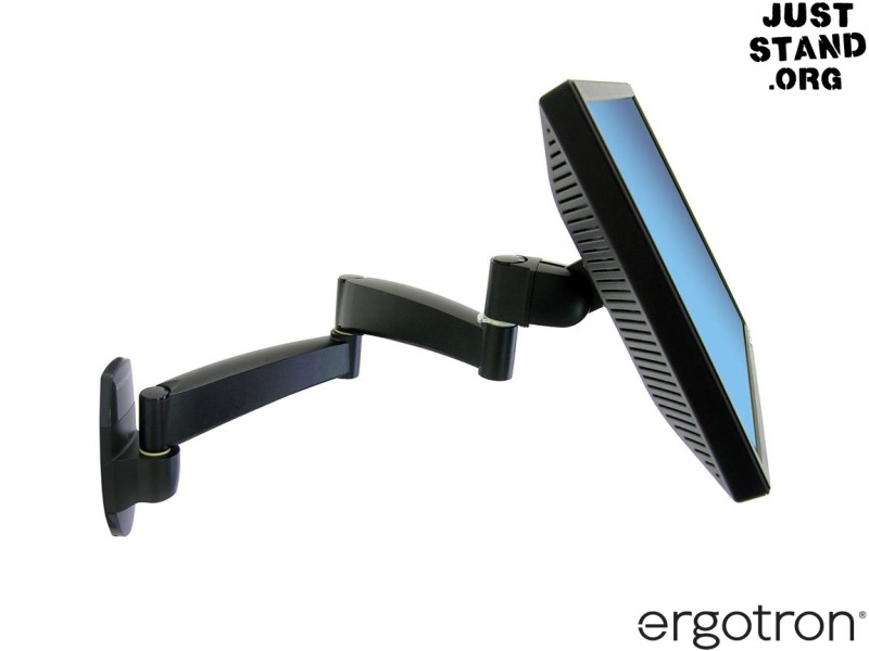 Ergotron 45-234-200 200 Series Monitor Arm Wall Mount - 2 Extensions - Black - for Screens up to 27" and below 11.3kg