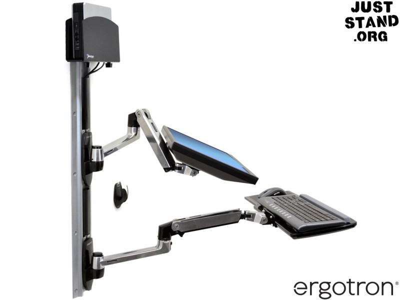 Ergotron 45-253-026 LX Wall Mount System Workstation with Small CPU Holder