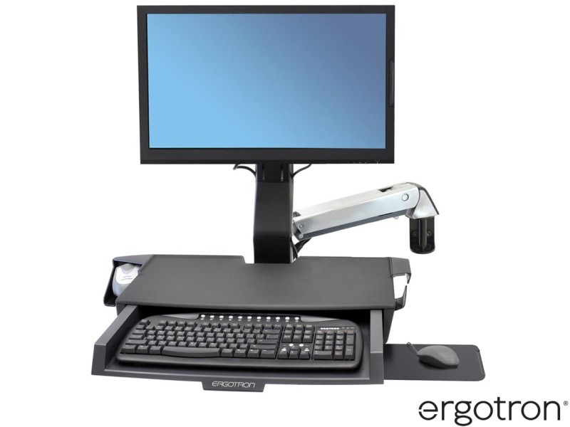 Ergotron 45-260-026 StyleView® Combo Arm with Worksurface - Silver / Black