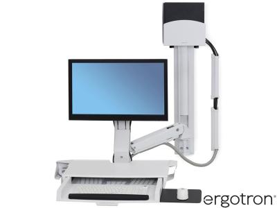 Ergotron 45-272-216 StyleView® Combo System with Worksurface & Small CPU Holder - White