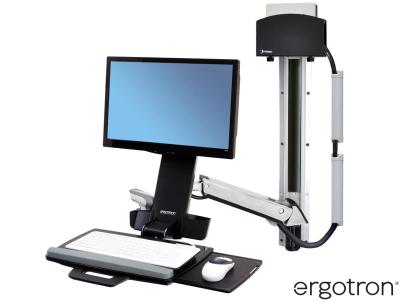 Ergotron 45-273-026 StyleView® Combo System with Small CPU Holder - Silver / Black