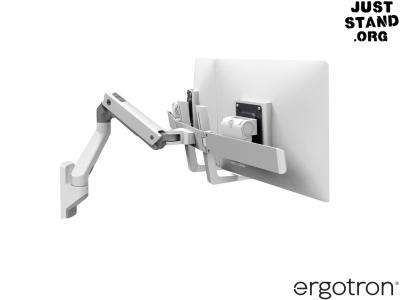 Ergotron 45-479-216 HX Dual LCD Side-by-Side Arm Wall Mount - White - for Screens up to 32" and below 7.9kg