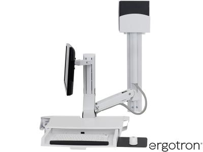 Ergotron 45-594-216 StyleView® Combo System with Worksurface, Monitor Pan & Small CPU Holder - White