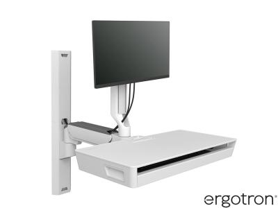 Ergotron 45-619-251 CareFit™ Combo System Monitor & Keyboard Workstation with Worksurface - White - for Screens up to 27" and below 10kg