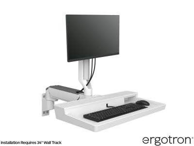 Ergotron 45-621-251 CareFit™ Combo Arm Monitor & Keyboard Workstation with Shelf - White - for Screens up to 27" and below 10kg
