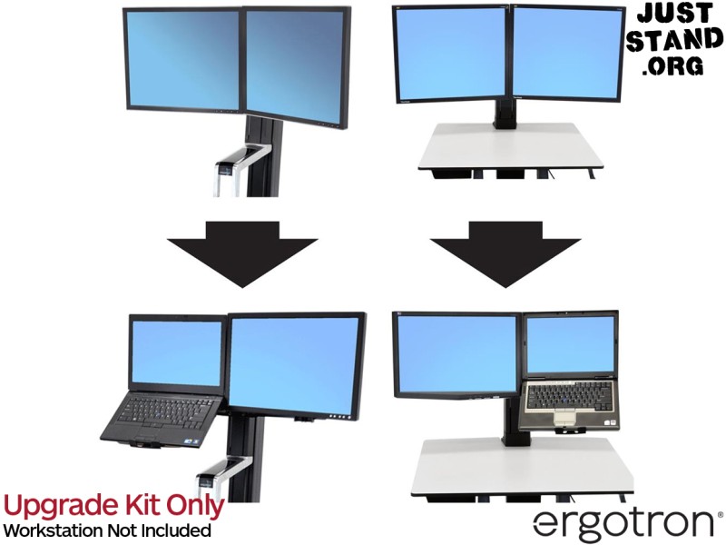 Ergotron 97-617 WorkFit Conversion Kit - Dual to LCD and Laptop - Black