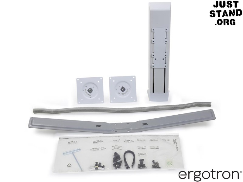 Ergotron 97-934-062 WorkFit Dual Monitor Upgrade Kit - White