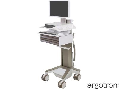 Ergotron C52-2251-3 CareFit™ Pro LiFe-Powered Electric Lift LCD Medical Cart with 4x1+1 Drawers - White