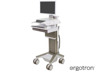 Ergotron C52-22A1-3 CareFit™ Pro LiFe-Powered Electric Lift LCD Medical Cart with 2x1 Drawers - White