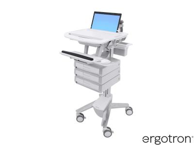 Ergotron SV43-1130-0 StyleView® 43 Laptop Cart with 1x3 Drawers - White