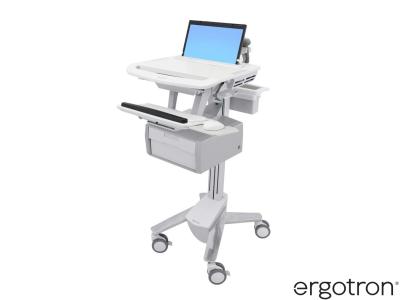 Ergotron SV43-11B0-0 StyleView® 43 Laptop Cart with 1x1 Tall Drawer - White