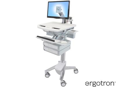 Ergotron SV43-1220-0 StyleView® 43 LCD Arm Cart with 1x2 Drawers - White