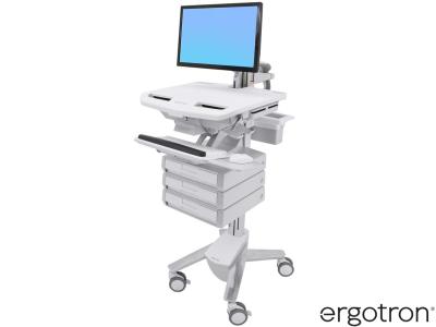 Ergotron SV43-1230-0 StyleView® 43 LCD Arm Cart with 1x3 Drawers - White
