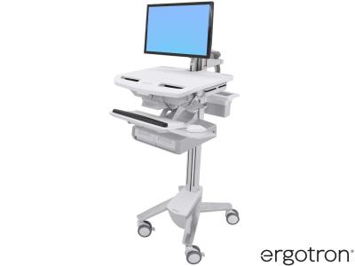 Ergotron SV43-12A0-0 StyleView® 43 LCD Arm Cart with 2x1 Drawers - White