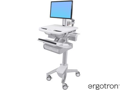 Ergotron SV43-13A0-0 StyleView® 43 LCD Pivot Cart with 2x1 Drawers - White