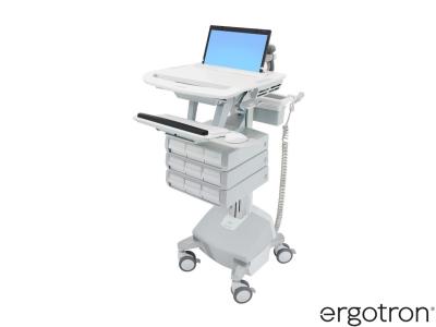 Ergotron SV44-1192-3 StyleView® 44 LiFe-Powered Laptop Cart with 3x3 Drawers - White