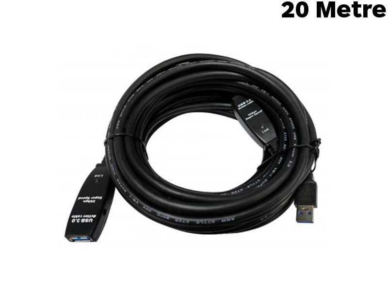 Fastflex 20 Metre USB3 A Male to A Female Extension Cable - HS-USBEXT-20M