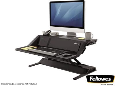 Fellowes 8081001 Lotus™ DX Sit-Stand Workstation with USB Hub and Wireless Charging - Black