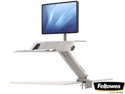 Fellowes 8081701 Lotus™ RT Single LCD Arm Sit-Stand Workstation - White